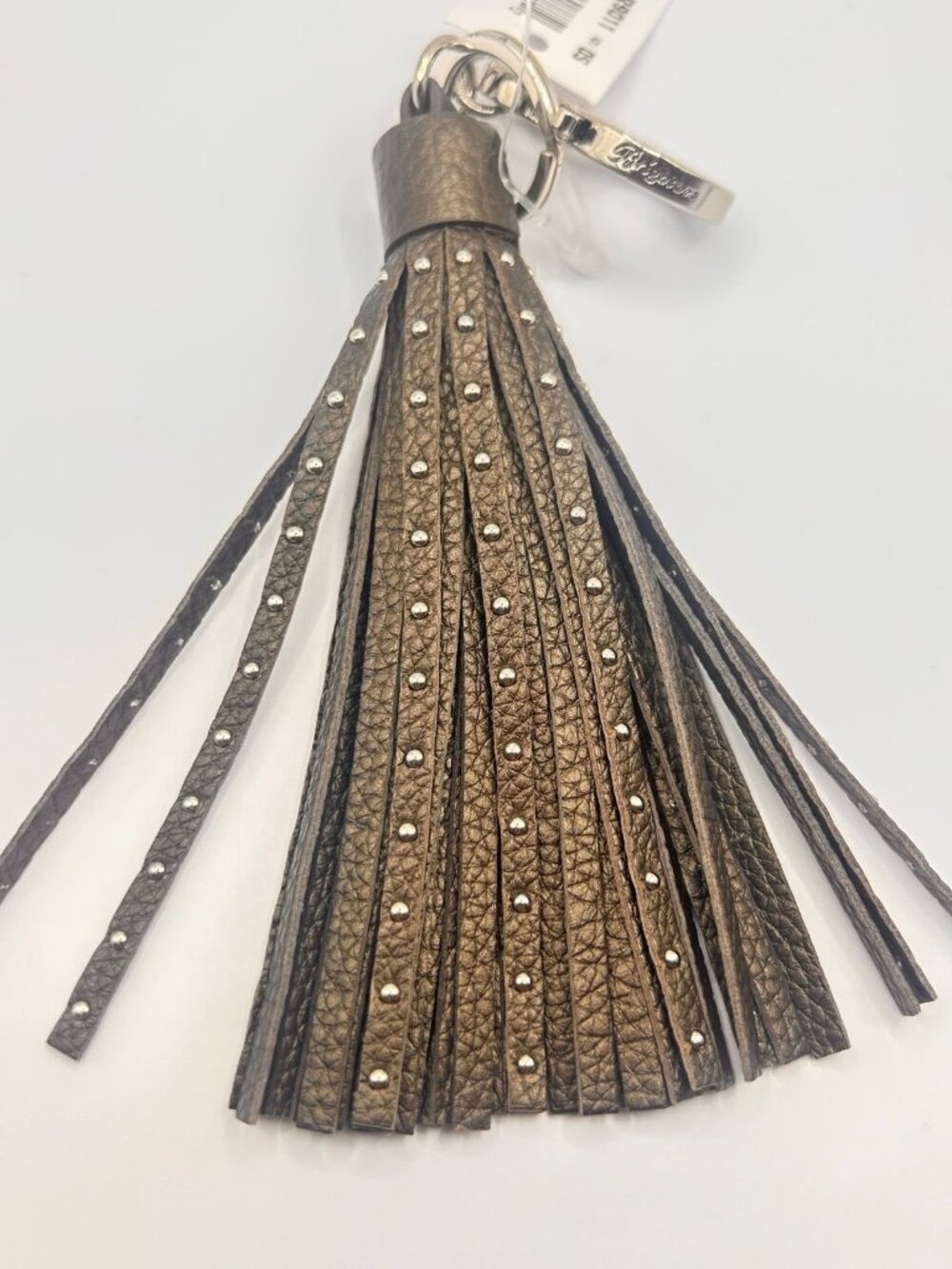 Brighton Pretty Tough Pewter Tassel Handbag Charm key fob  NWoutlet tag